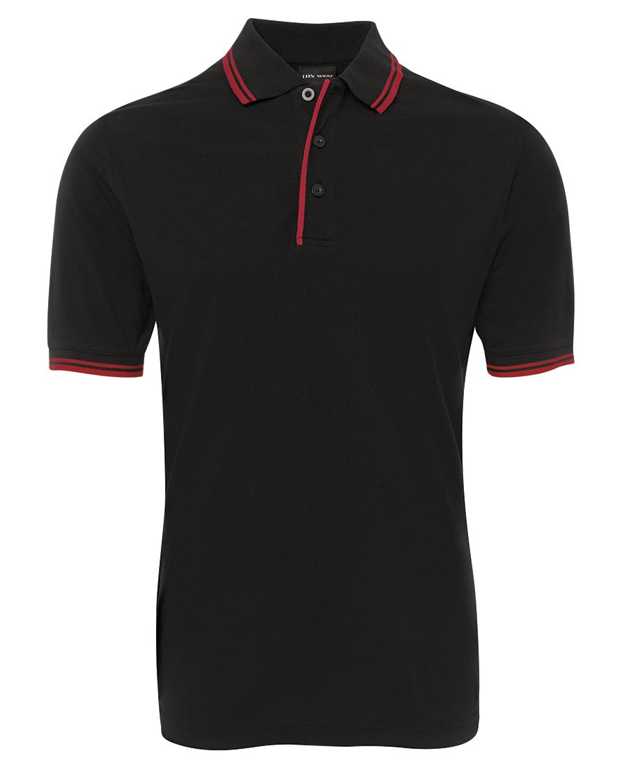 JB's CONTRAST POLO BLACK/RED - 3XS - Image 6