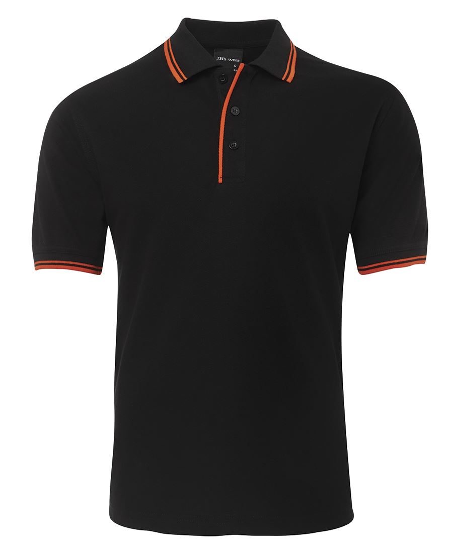 JB's CONTRAST POLO BLACK/RED - 3XS - Image 4
