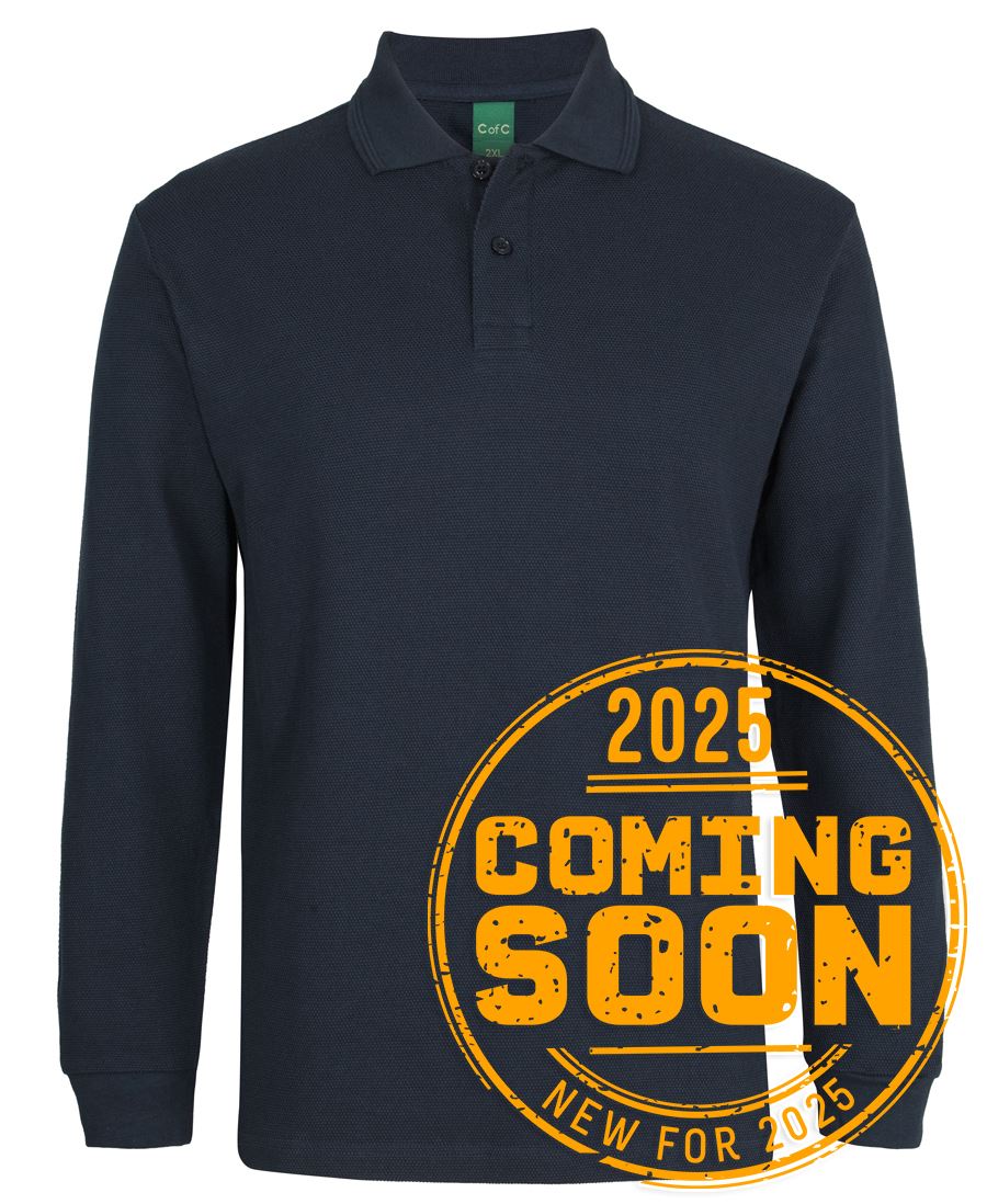 C of C L/S 320G POPCORN COTTON POLO BLACK - 3XS - Image 3