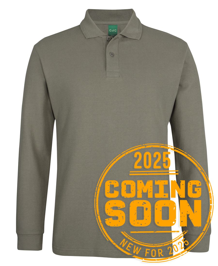 C of C L/S 320G POPCORN COTTON POLO BLACK - 3XS - Image 4
