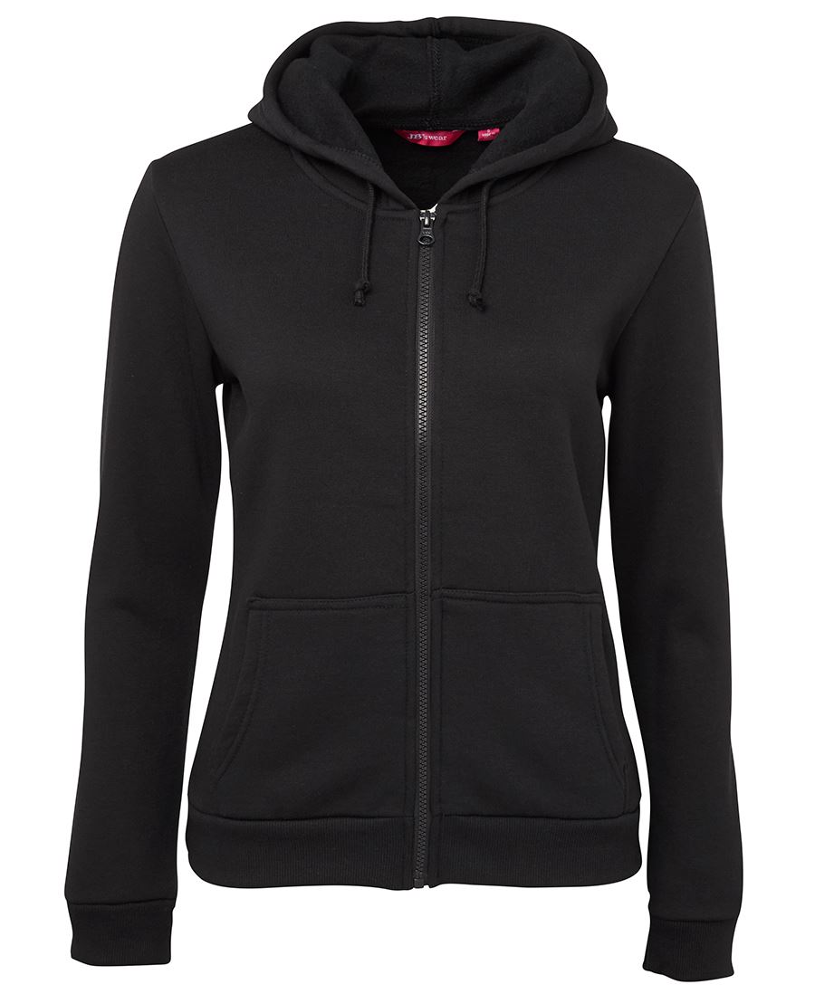 JB's LADIES P/C FULL ZIP HOODIE BLACK - 08