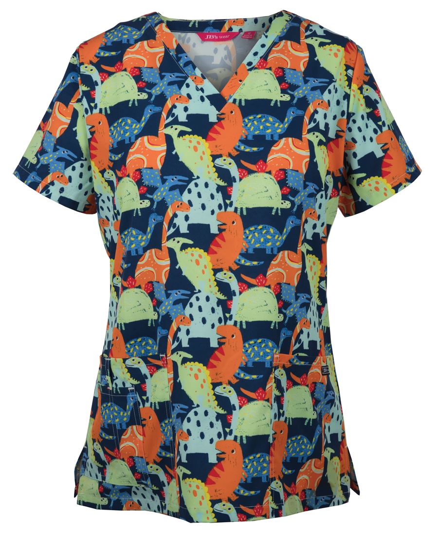 JB's LADIES SCRUB TOP PRINTED CAT - 06 - Image 3
