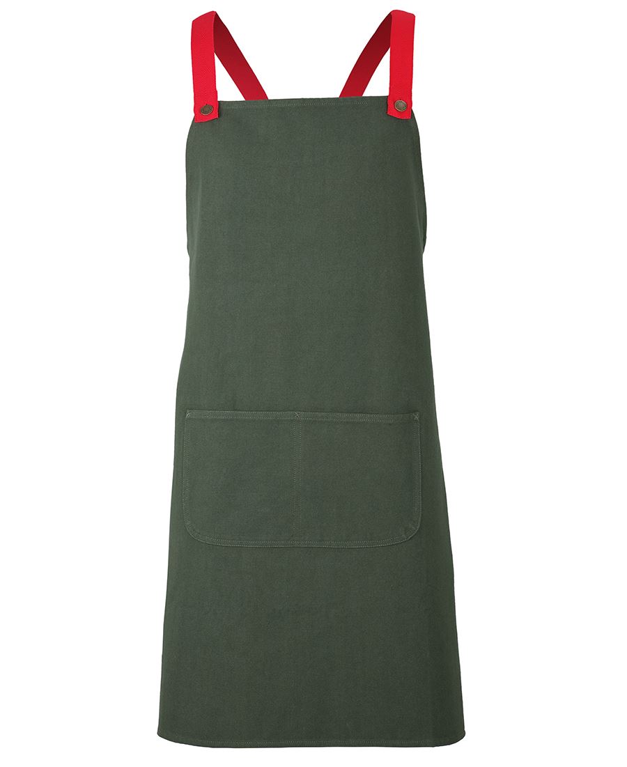 JB's CROSS BACK CANVAS APRON (WITHOUT STRAP) BLACK