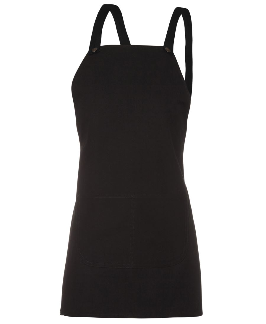 JB's CROSS BACK 65x71 BIB CANVAS APRON (WITHOUT STRAP) BLACK