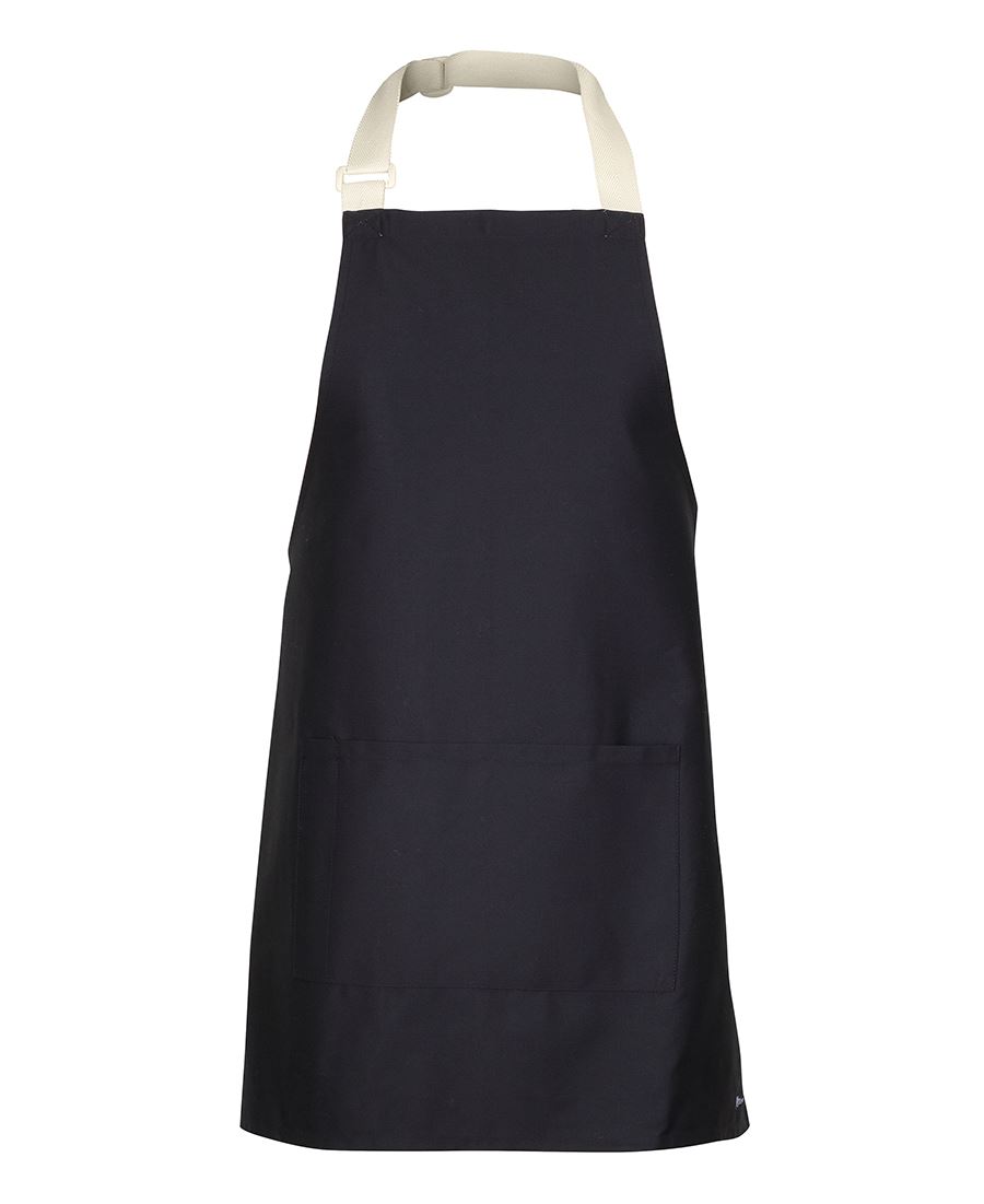 JB's 65x71 APRON WITH COLOUR STRAPS BLACK/RED