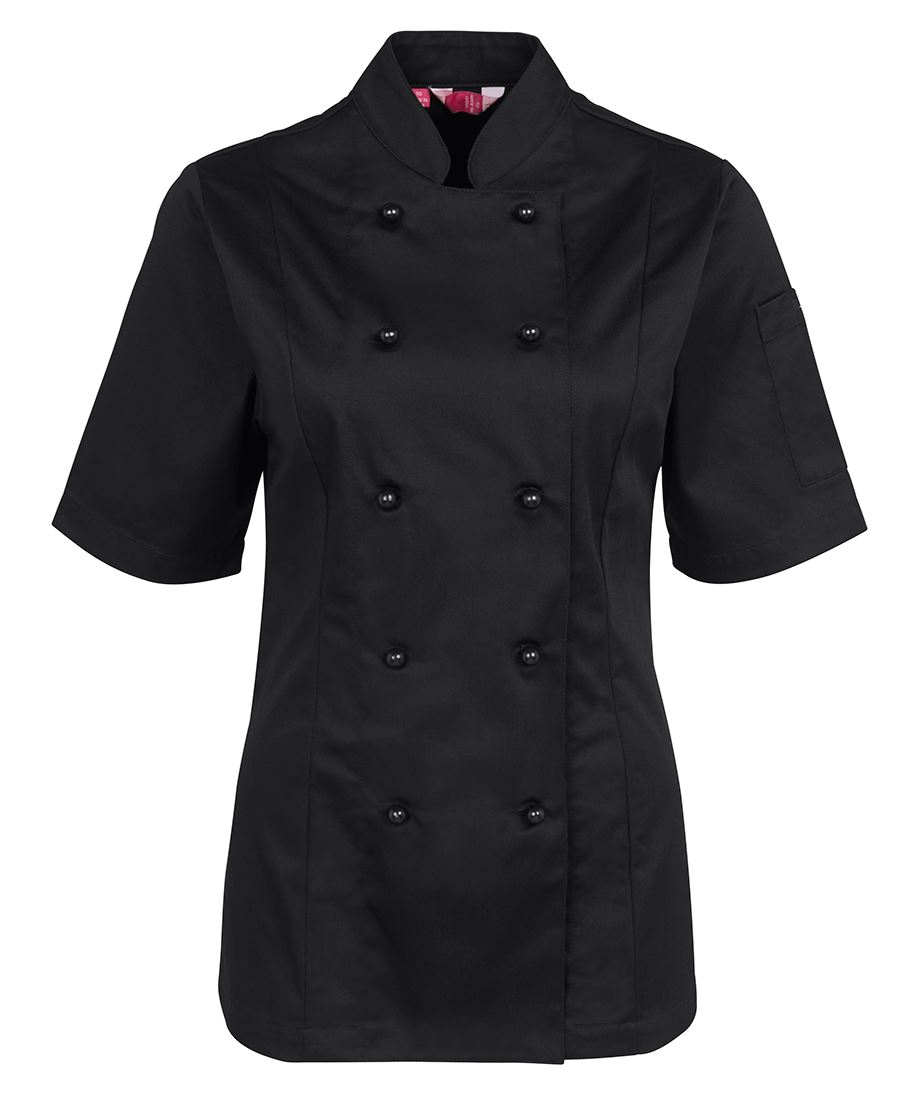 JB's LADIES S/S CHEF'S JACKET BLACK-06