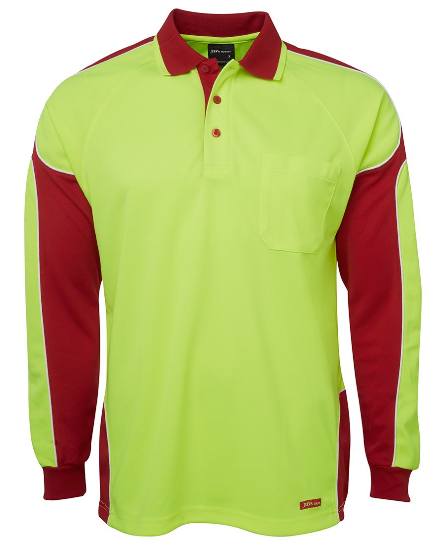 JB's HV 4602.1 L/S ARM PANEL POLO LIME/BLACK-2XS - Image 3