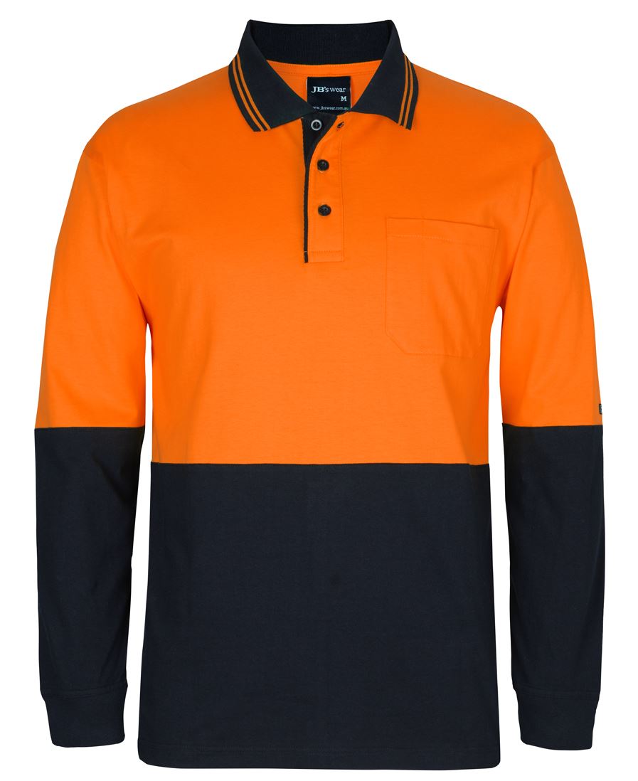 JB's HV L/S COTTON POLO YELLOW/BLACK -2XS
