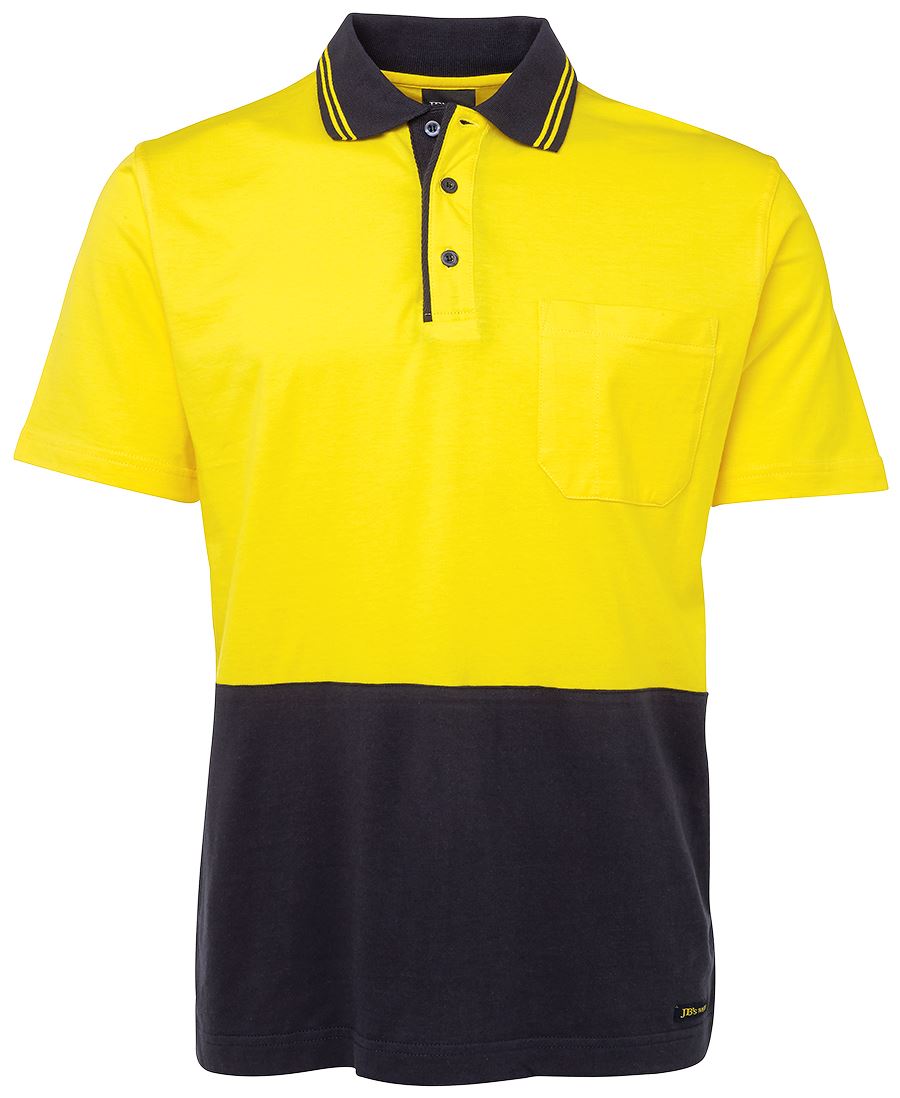 JB's HV S/S COTTON POLO YELLOW/BLACK-2XS - Image 4