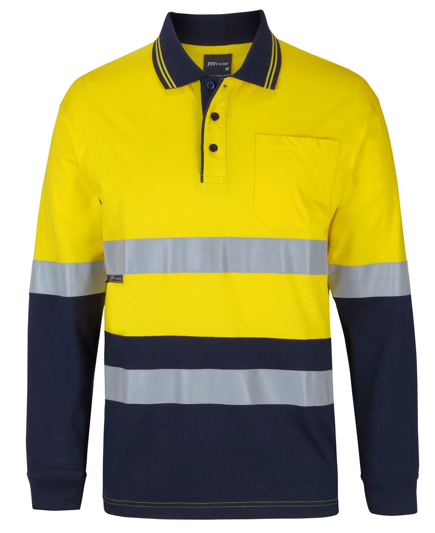 JB's HV (D+N) L/S COTTON POLO YELLOW/BLACK - 2XS - Image 4