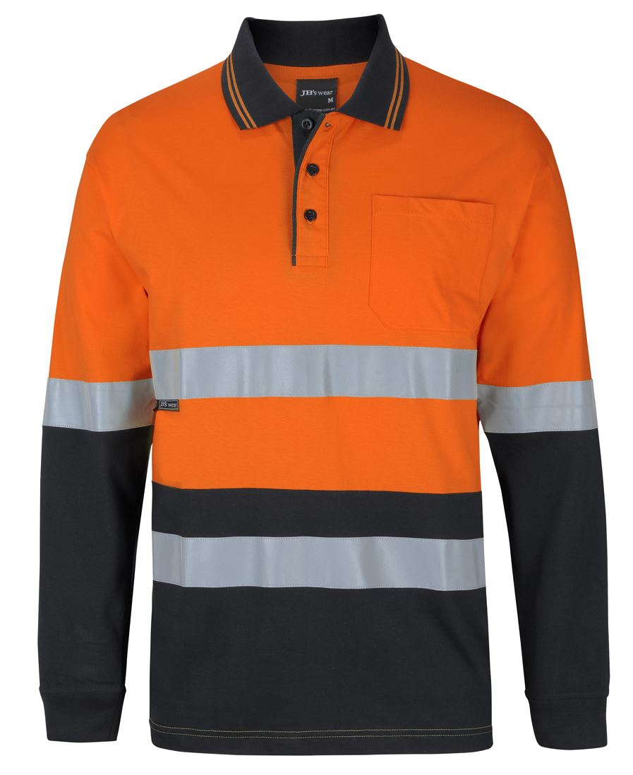 JB's HV (D+N) L/S COTTON POLO YELLOW/BLACK - 2XS
