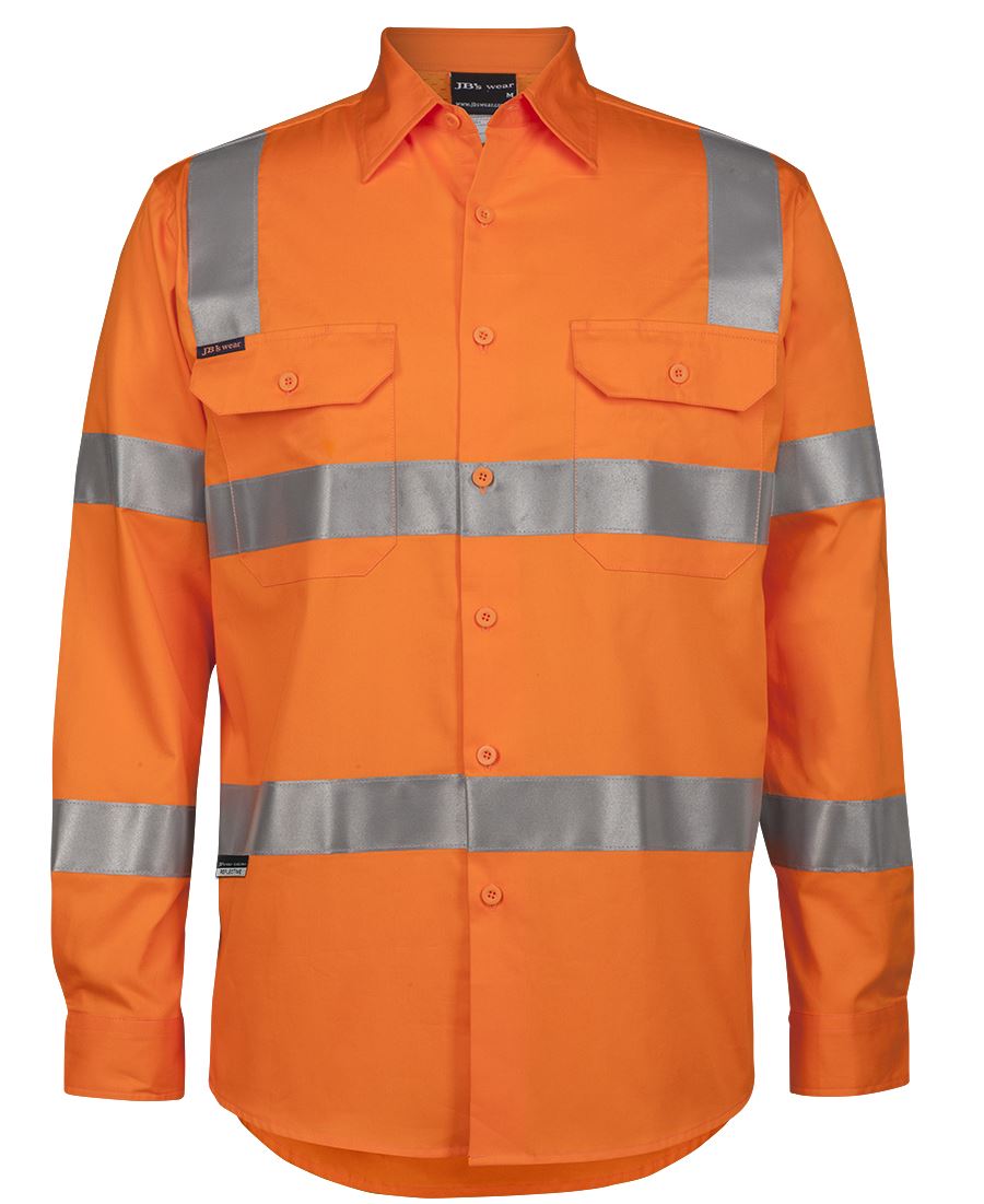 JB's HV (D+N) L/S 150G VIC RAIL W/SHIRT ORANGE -XS