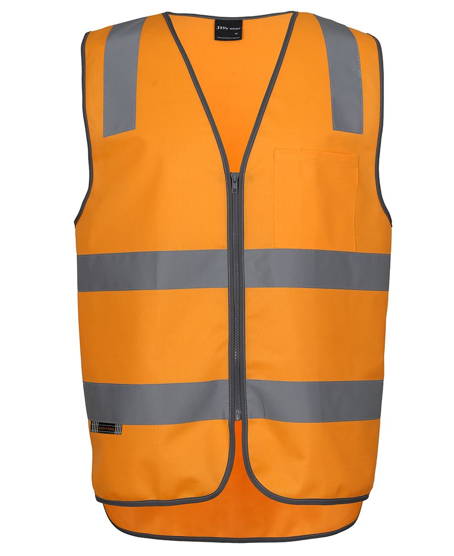 JB's AUST. RAIL (D+N) ZIP SAFETY VEST ORANGE - 2XS