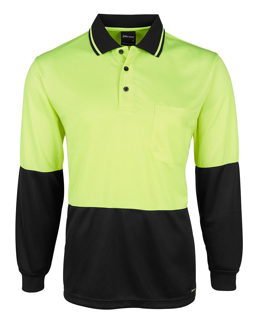 JB's HV 4602.1 L/S JACQUARD POLO LIME/BLACK - XS