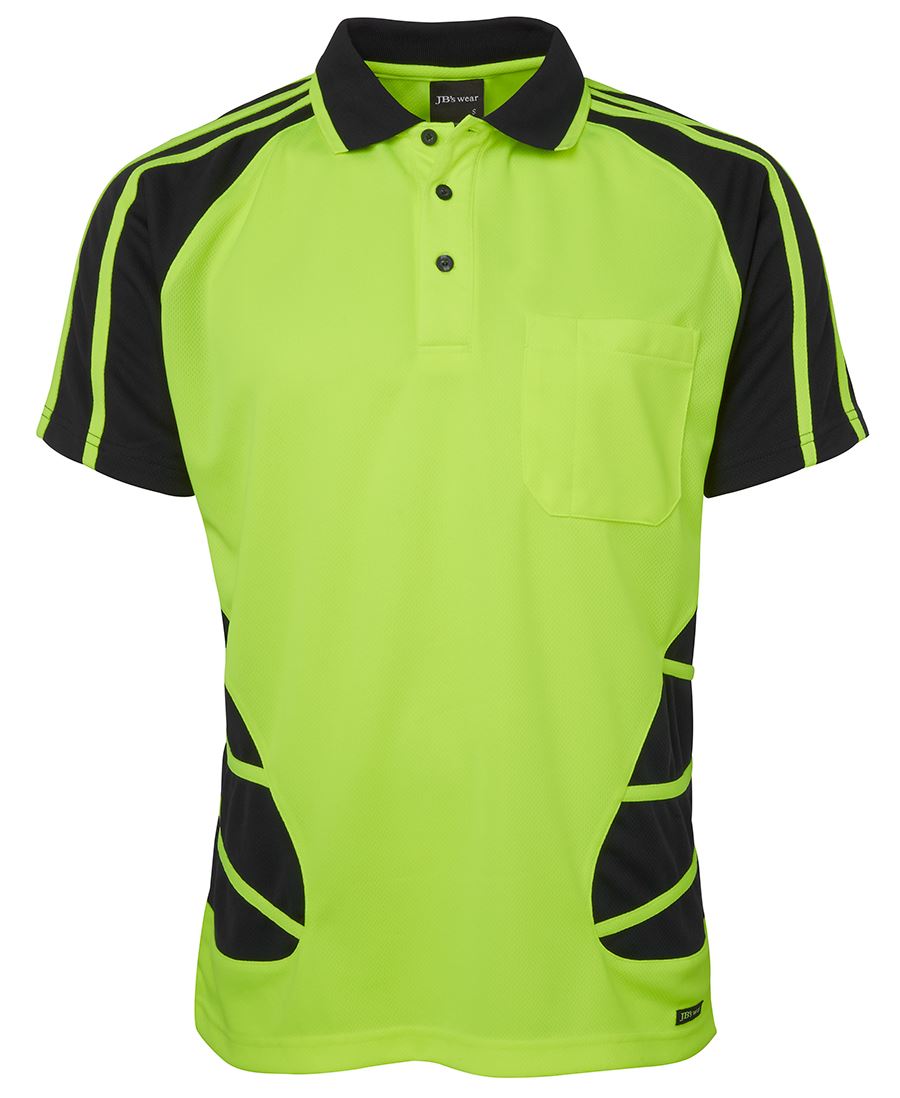 JB's HV S/S SPIDER POLO LIME/BLACK-2XS