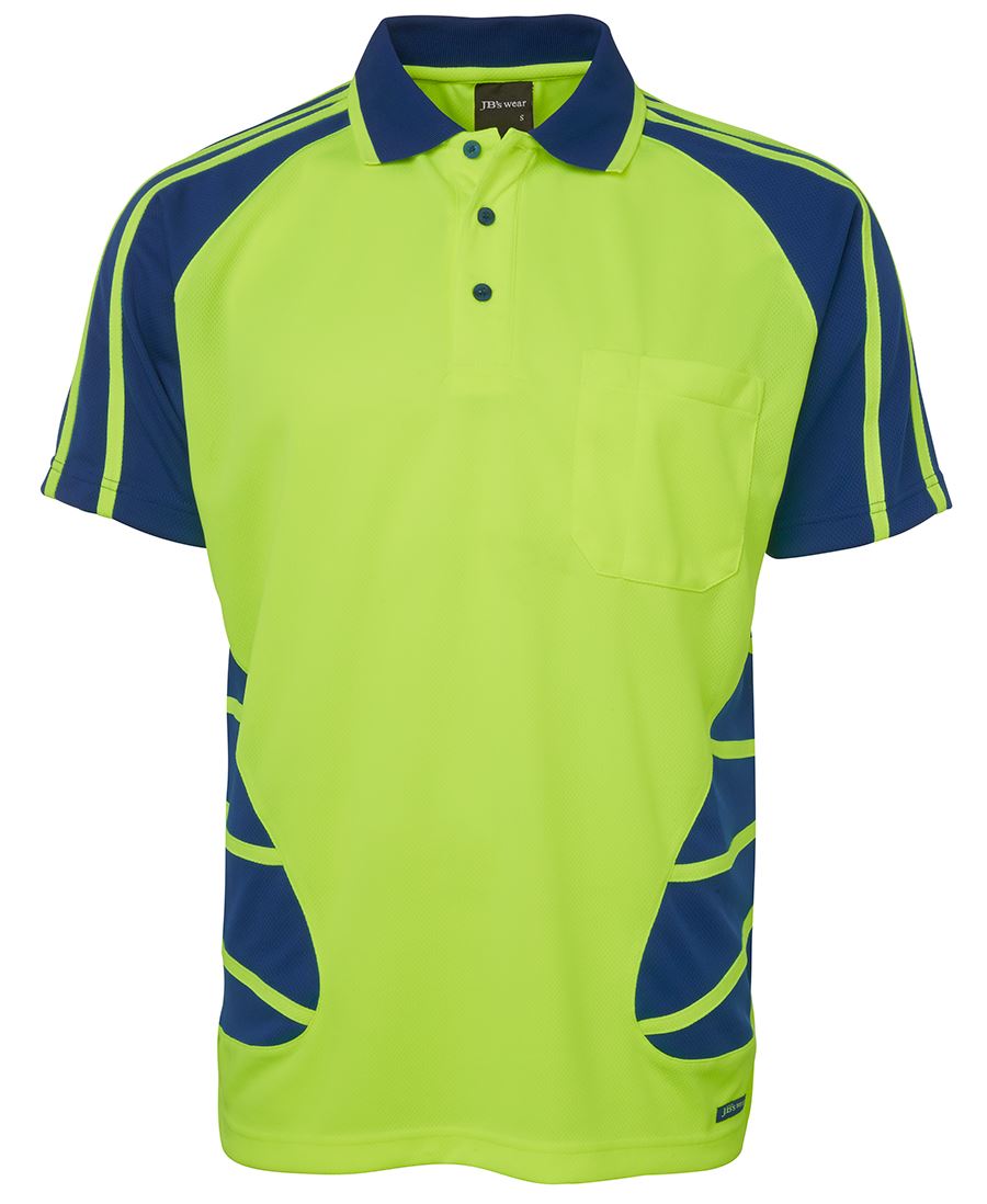 JB's HV S/S SPIDER POLO LIME/BLACK-2XS - Image 3