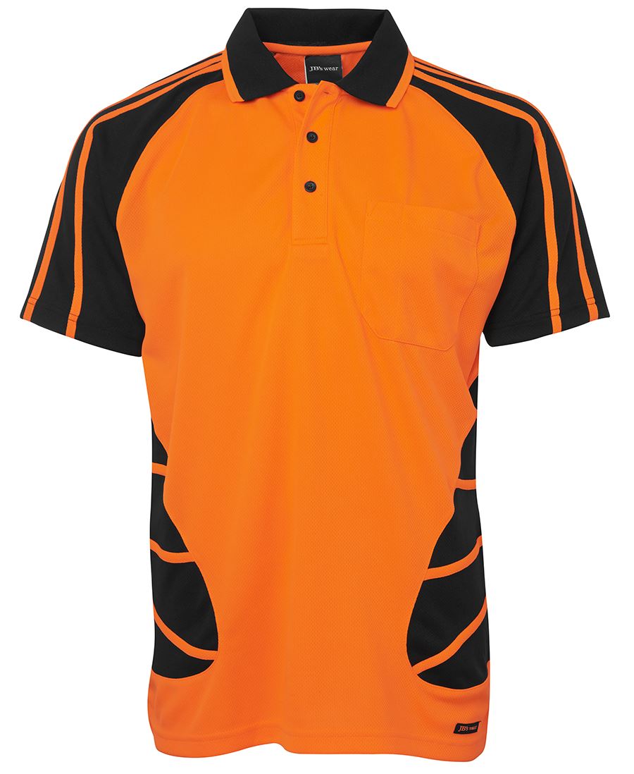 JB's HV S/S SPIDER POLO LIME/BLACK-2XS - Image 4