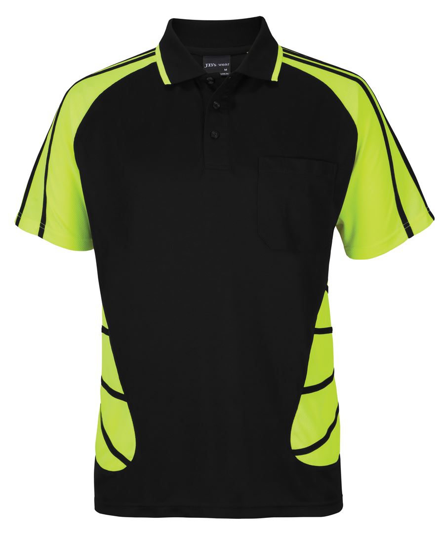 JB's STREET SPIDER POLO BLACK/LIME - 2XS
