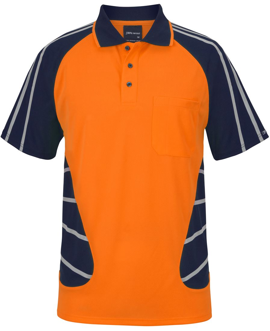 JB's STREET SPIDER POLO W/ REFLECTIVE STRIPE LIME/NAVY-2XS - Image 4
