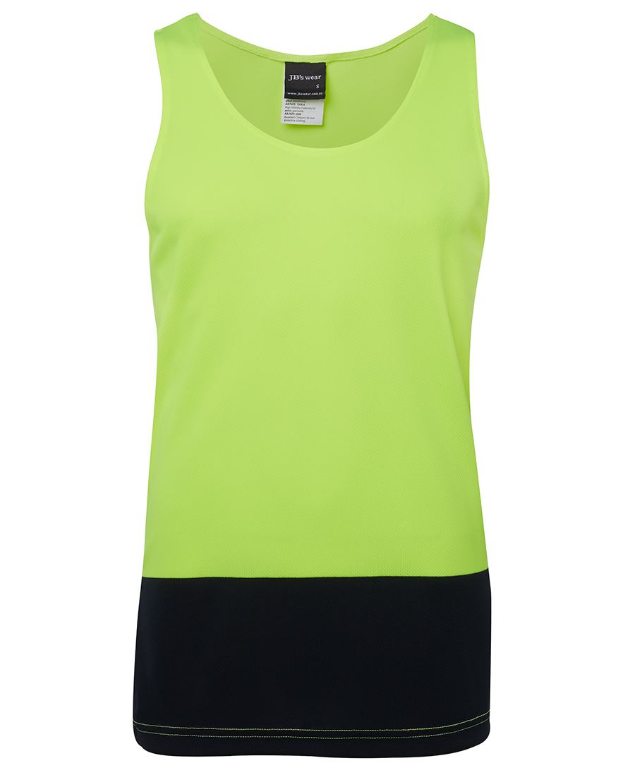 JB's HV TRAD SINGLET LIME/NAVY-2XS