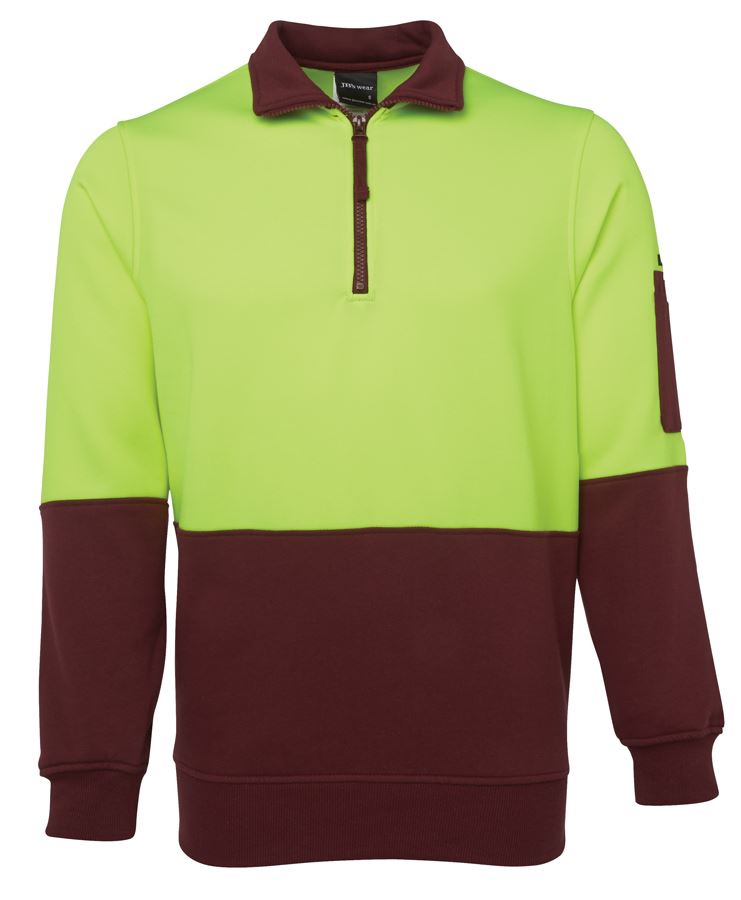 JB's HV 1/2 ZIP FLEECY LIME/BLACK -2XS - Image 3