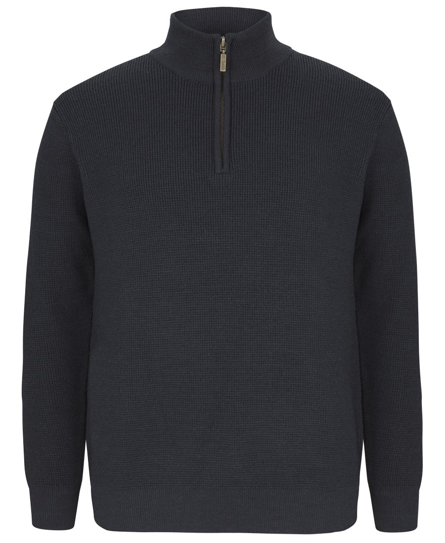 JB's CHUNKY 1/2 ZIP JUMPER BLACK - 3XS