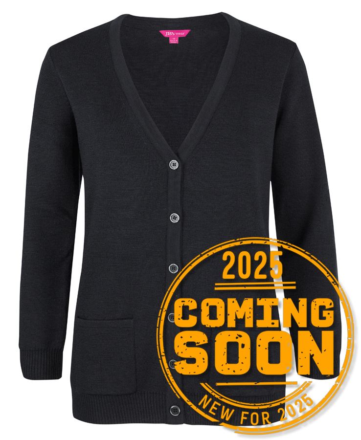 JB's LADIES ANTI-BACTERIAL ISO 20645 CARDIGAN BLACK - 08