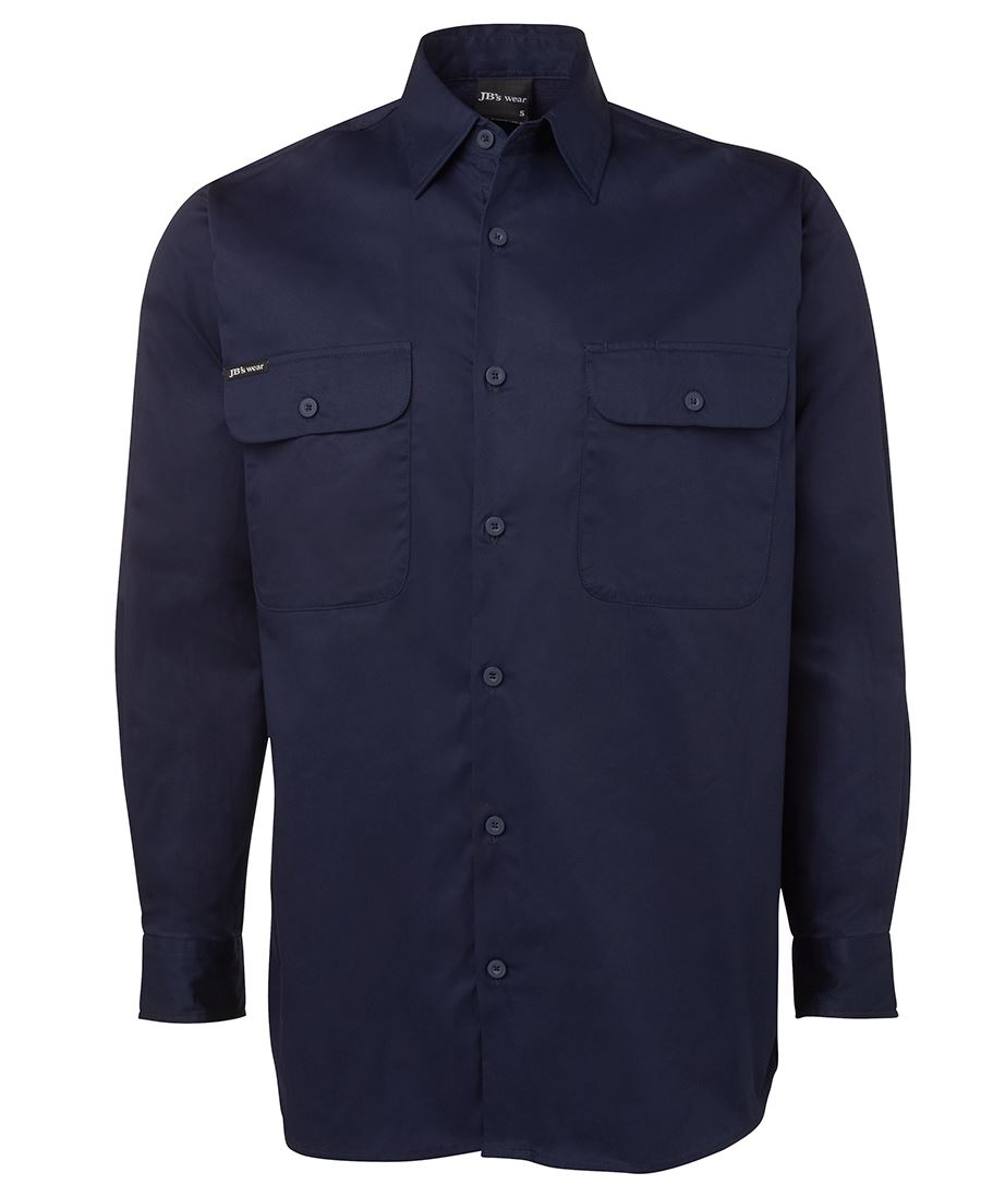 JB's L/S 150G WORK SHIRT NAVY-2XS
