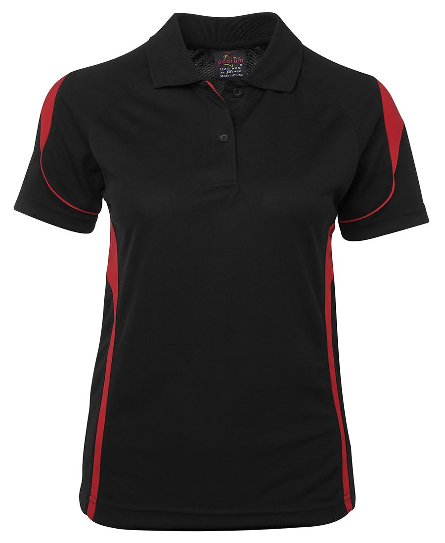 PDM LADIES BELL POLO BLACK/RED - 08 - Image 4