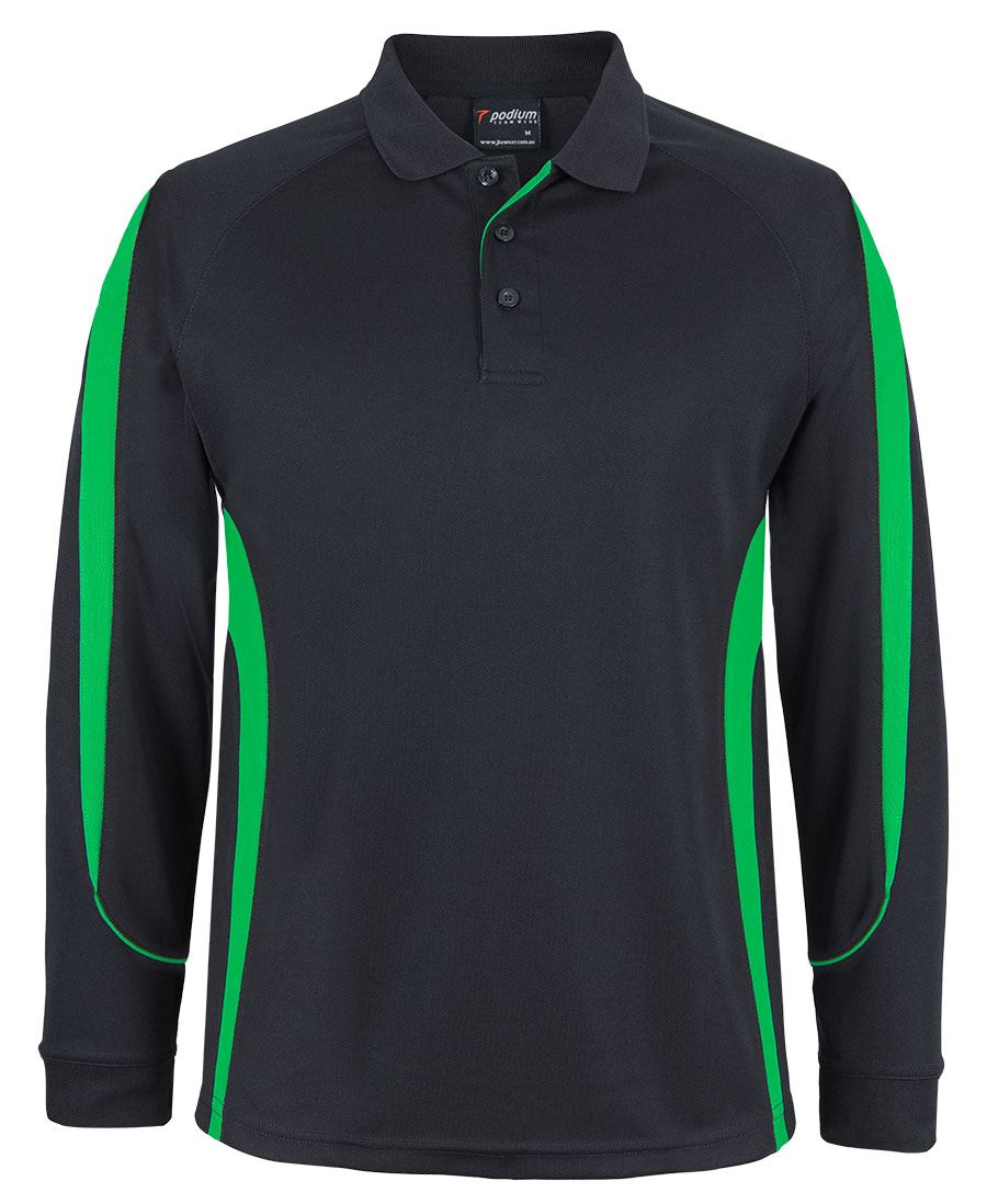 PDM L/S BELL POLO BLACK/AQUA - 3XS - Image 3