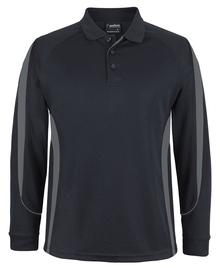PDM L/S BELL POLO BLACK/AQUA - 3XS - Image 4