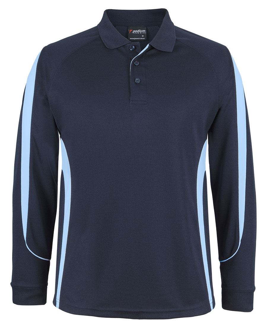 PDM L/S BELL POLO BLACK/AQUA - 3XS - Image 5
