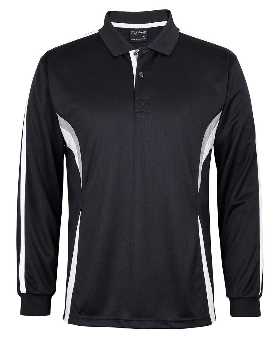 PODIUM L/S COOL POLO BLACK/RED/GREY - 2XS - Image 3