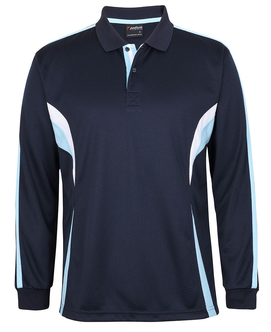 PODIUM L/S COOL POLO BLACK/RED/GREY - 2XS - Image 5