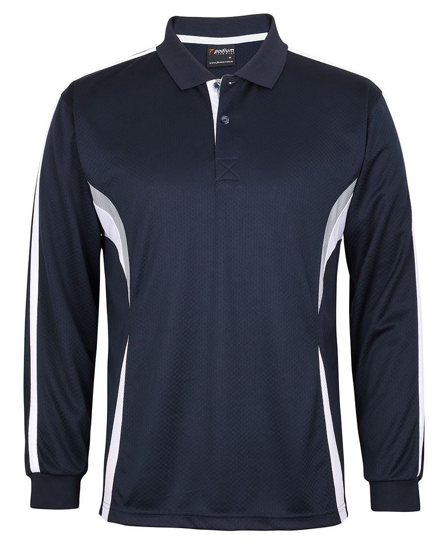 PODIUM L/S COOL POLO BLACK/RED/GREY - 2XS - Image 6