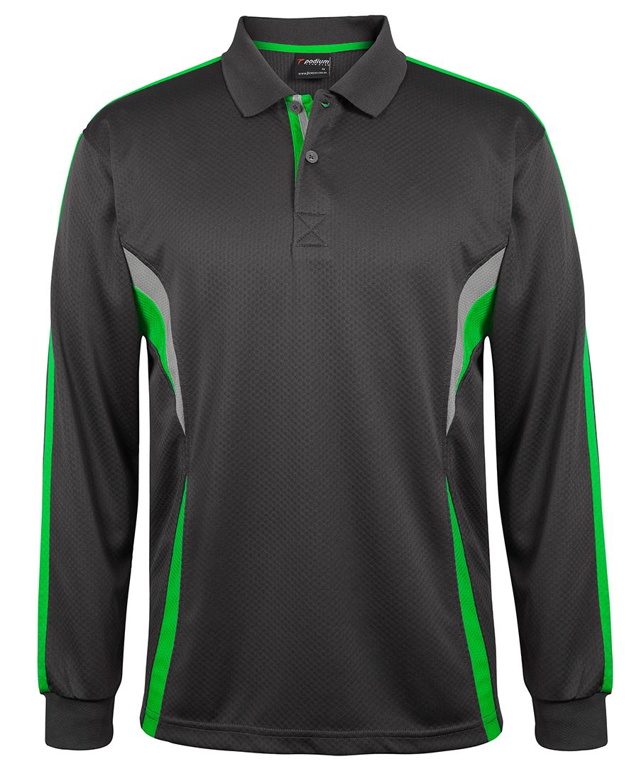 PODIUM L/S COOL POLO BLACK/RED/GREY - 2XS - Image 4