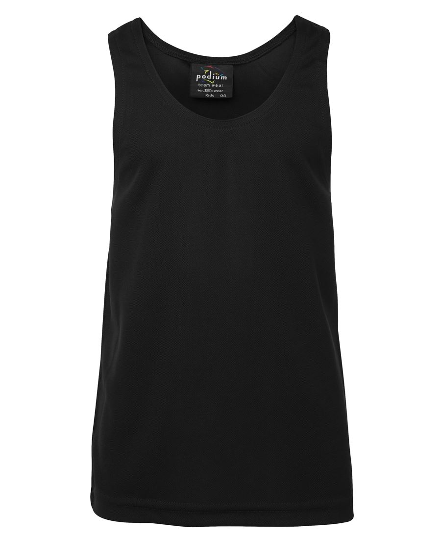 PODIUM KIDS POLY SINGLET BLACK-04