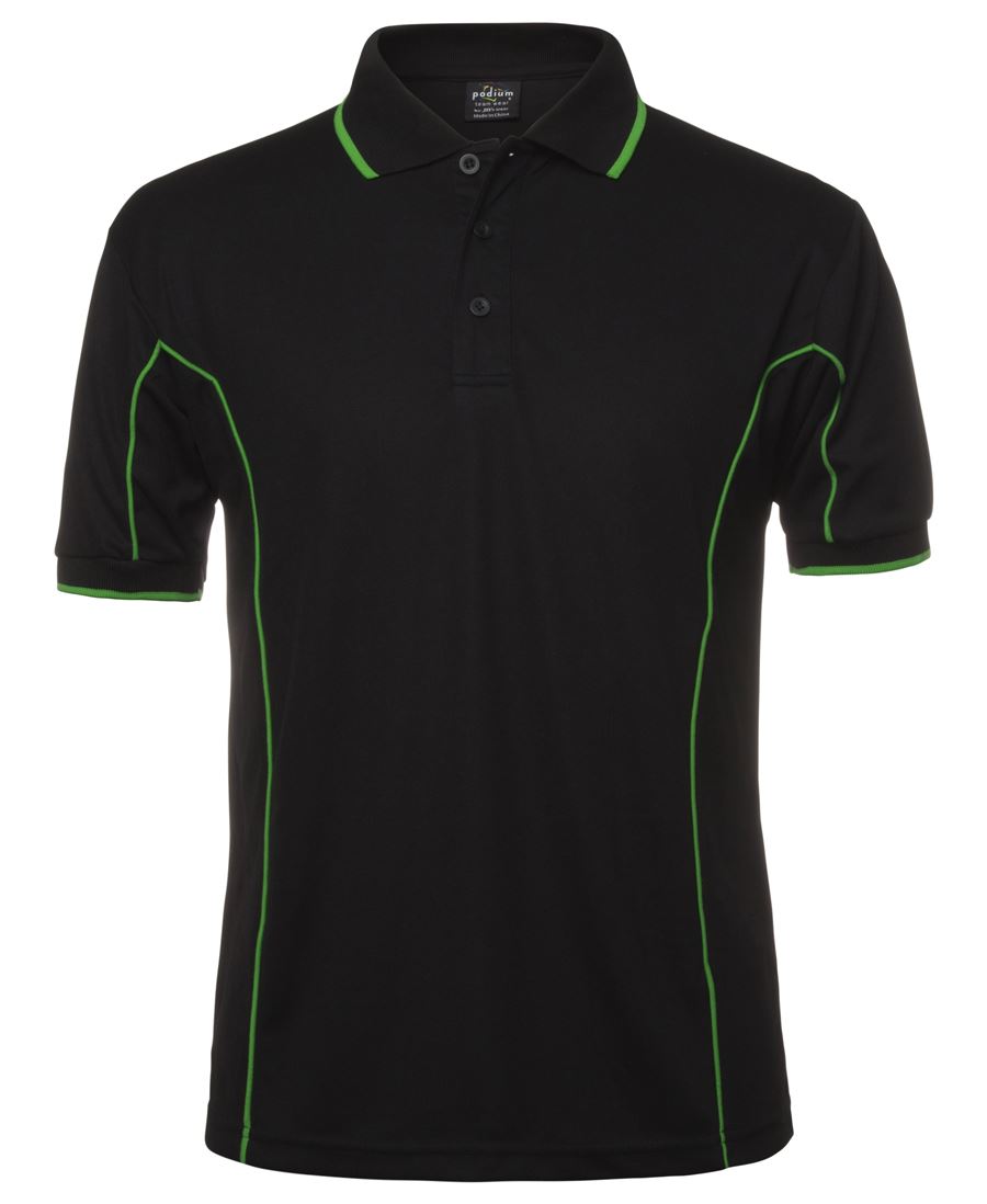 PODIUM S/S PIPING POLO FOREST/WHITE-2XS - Image 6