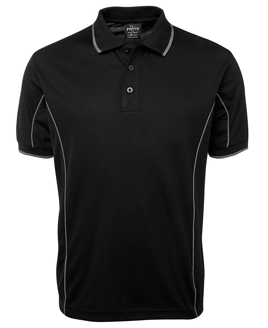 PODIUM S/S PIPING POLO FOREST/WHITE-2XS - Image 4