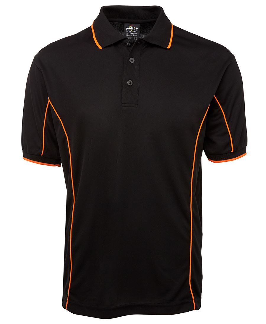 PODIUM S/S PIPING POLO FOREST/WHITE-2XS - Image 5