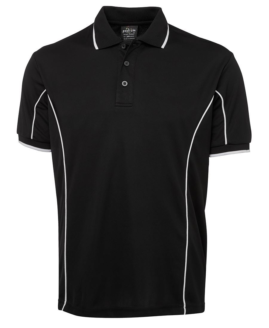 PODIUM S/S PIPING POLO FOREST/WHITE-2XS - Image 9