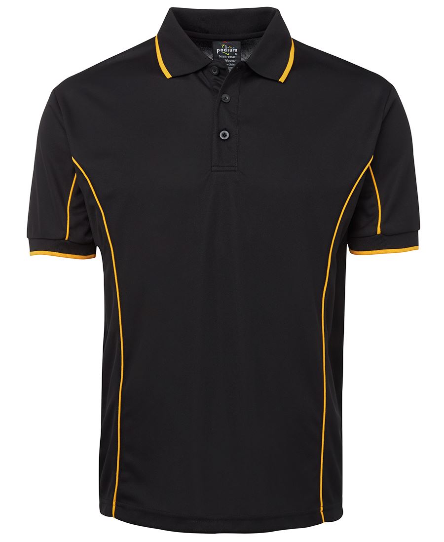 PODIUM S/S PIPING POLO FOREST/WHITE-2XS - Image 3