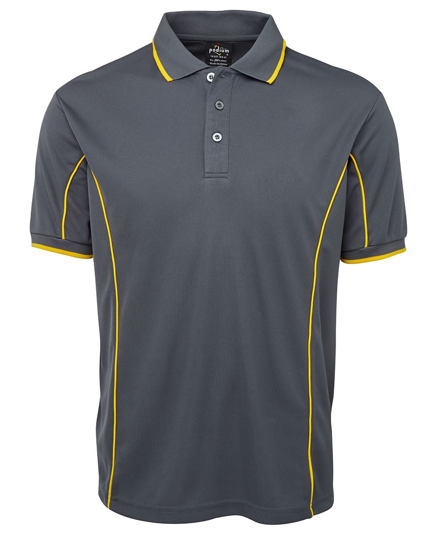 PODIUM S/S PIPING POLO FOREST/WHITE-2XS - Image 15