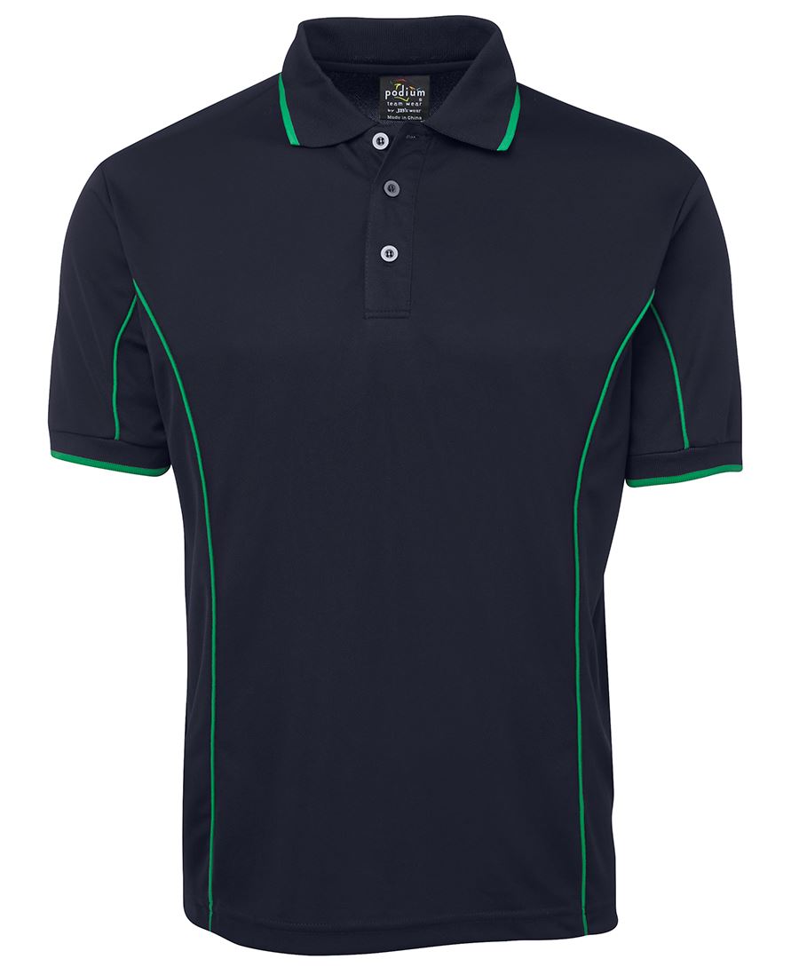 PODIUM S/S PIPING POLO FOREST/WHITE-2XS - Image 18