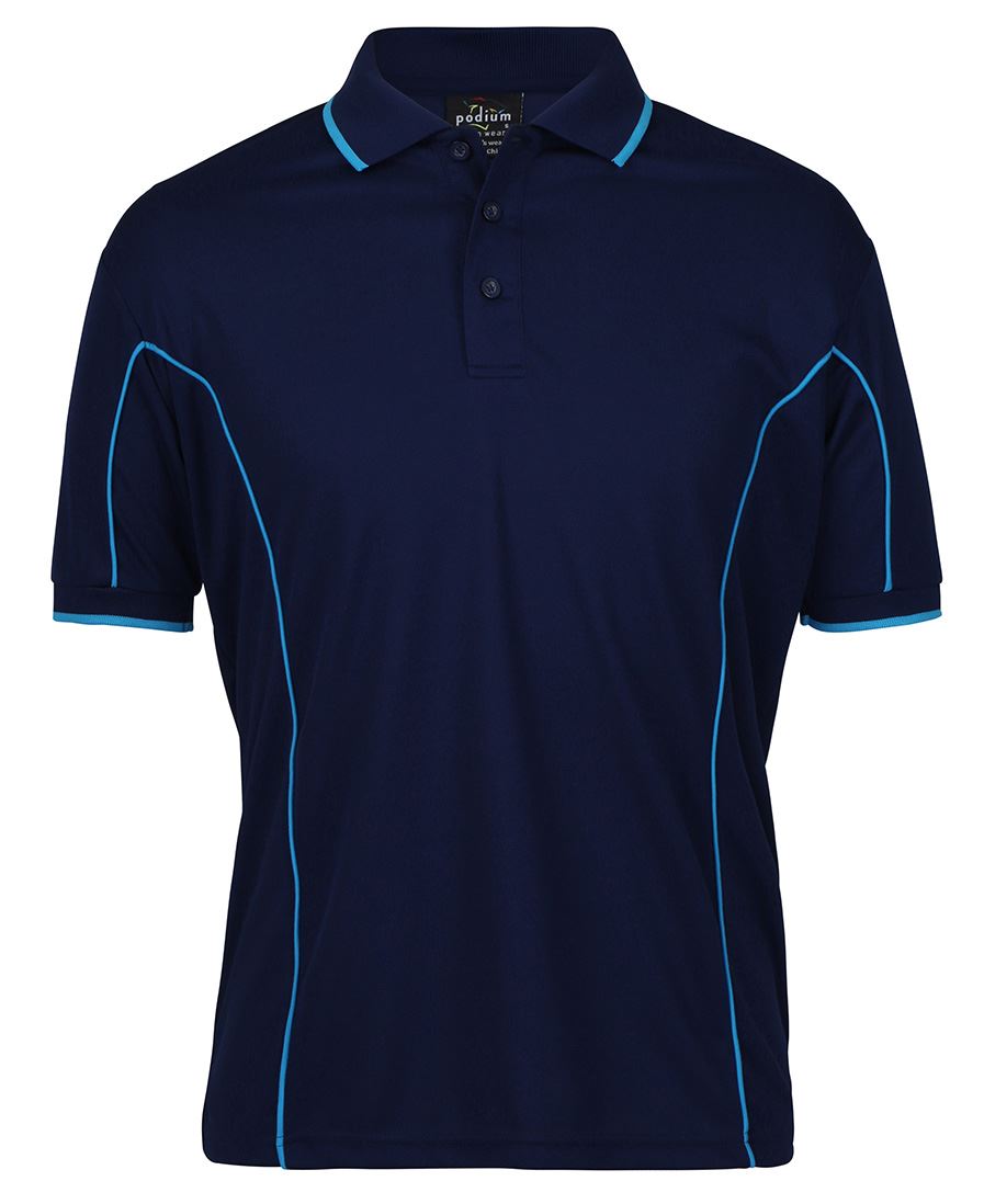 PODIUM S/S PIPING POLO FOREST/WHITE-2XS - Image 16