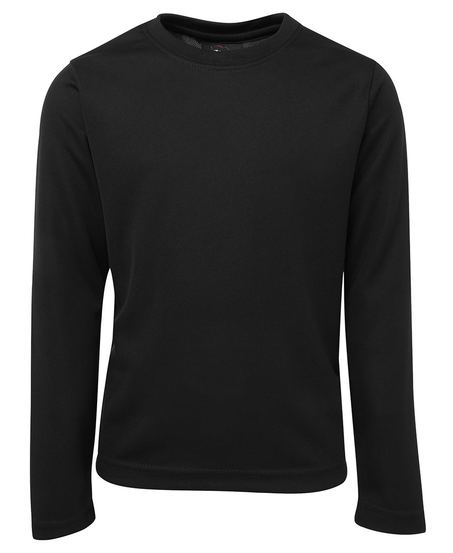 PODIUM KIDS L/S POLY TEE BLACK - 04