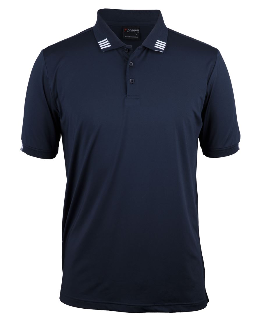 PODIUM 4 STRIPE S/S STRETCH POLO BLACK/CHARCOAL - 3XS - Image 4