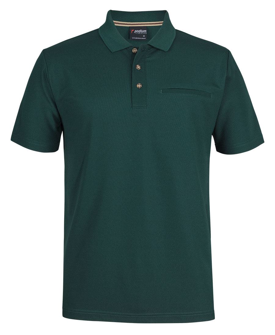 PODIUM S/S RECYCLED POLYESTER POCKET POLO BLACK - 2XS - Image 4