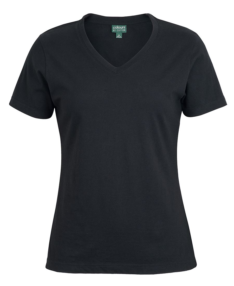 C of C LADIES V NECK TEE BLACK - 06