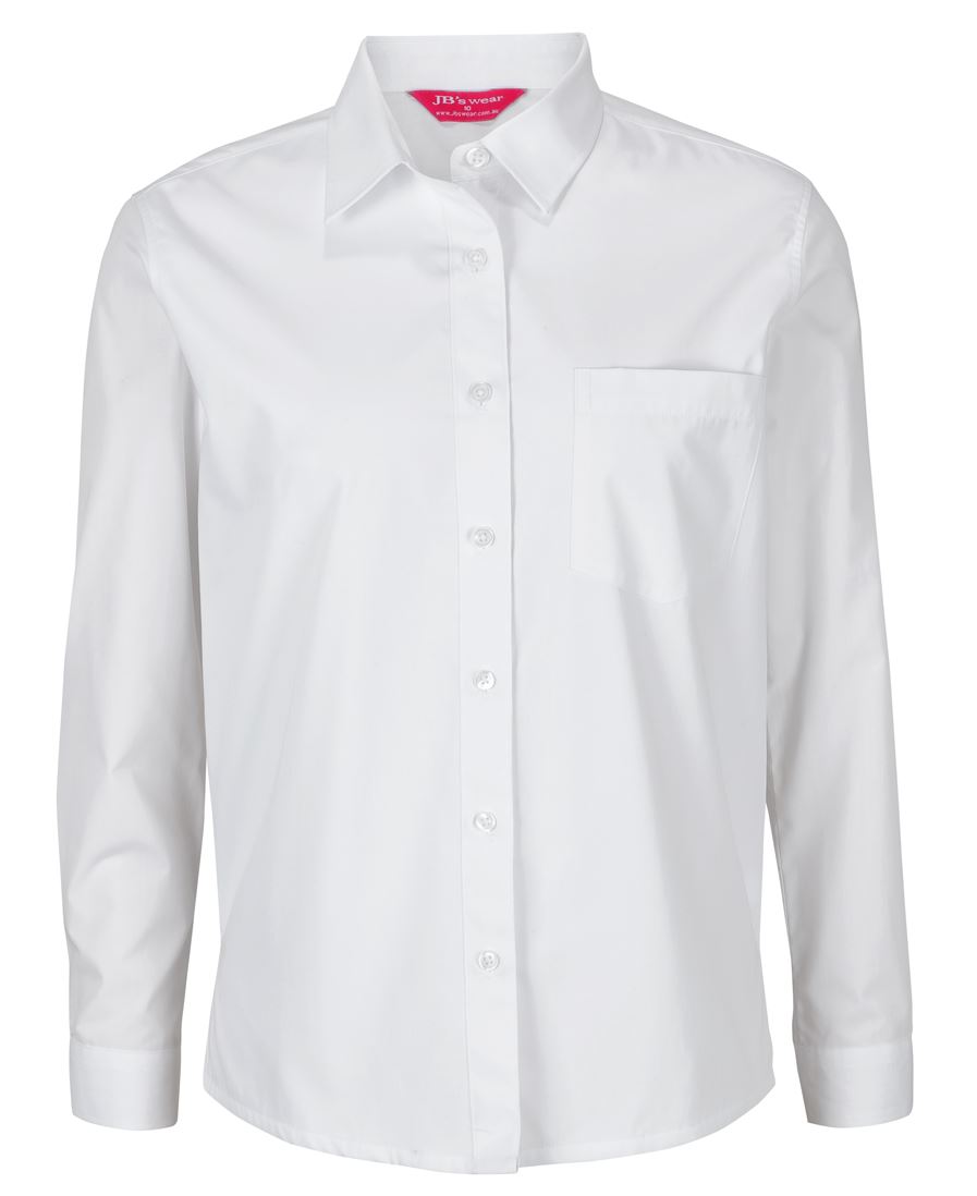 JB's LADIES L/S DOUBLE LAYERED SHIRT WHITE - 04